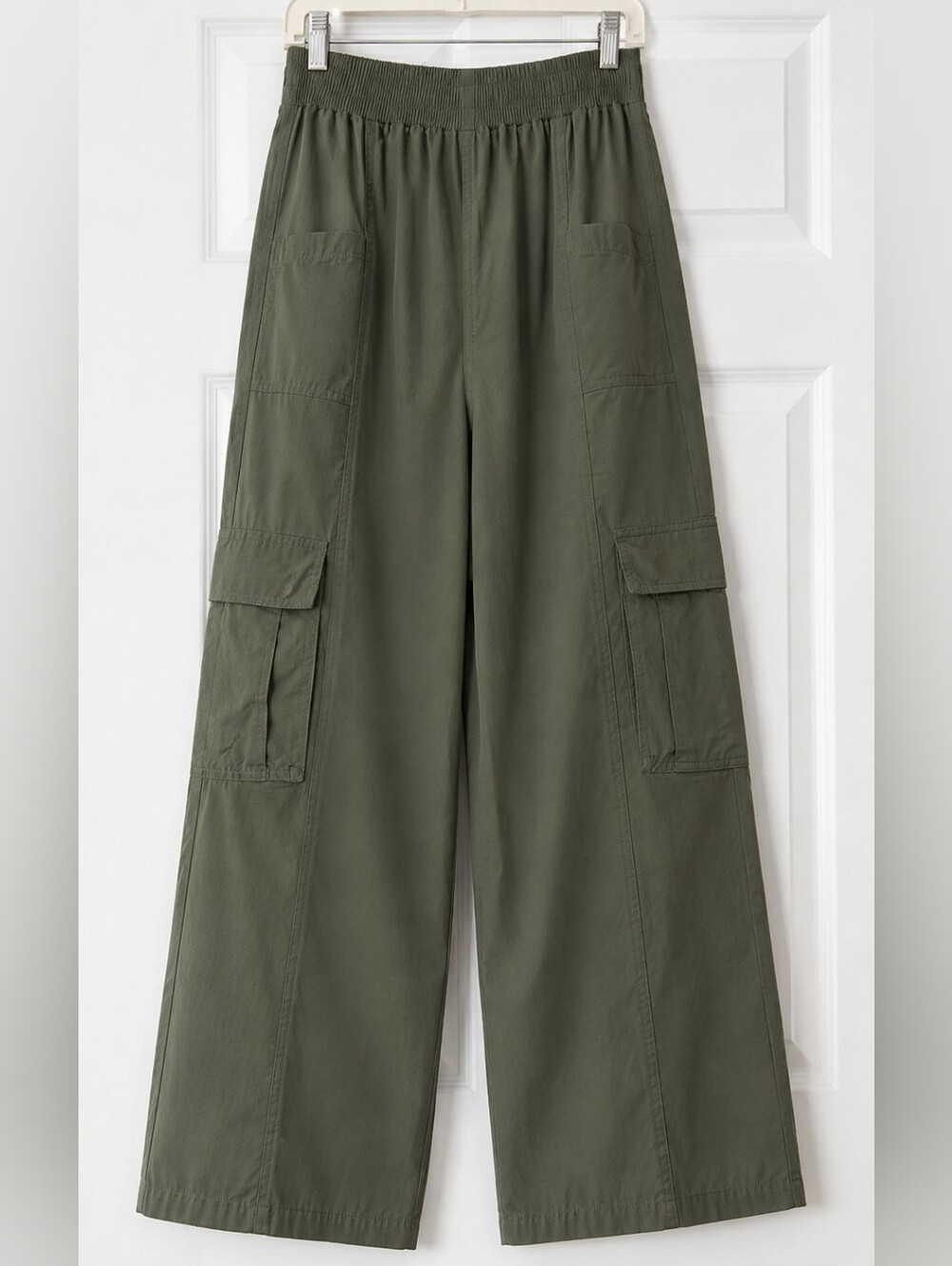 American Outfitters Olive Green Cargo Pants Wide Leg Utility S - Picture 2 of 11